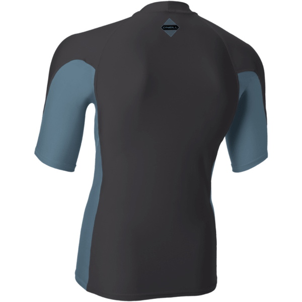 2026 O'Neill Mens Hyperfreak Skins Short Sleeve Rash Vest 5690 - Tempered Steel / Blue Fusion